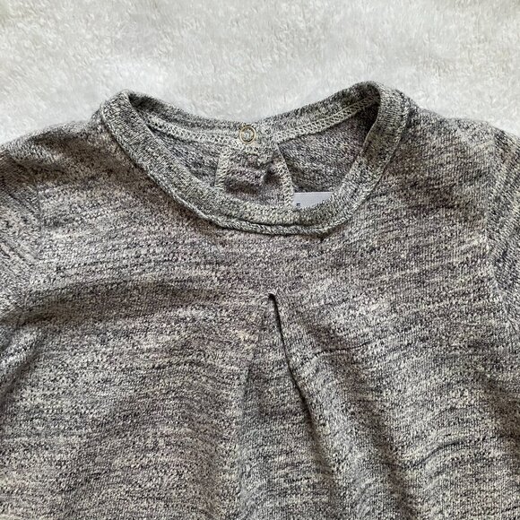 Petit Bateau 12M Grey Textured Long Sleeve Dress VGUC Baby Girl - Picture 2 of 16